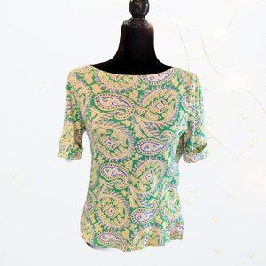 Lauren Ralph Lauren, Green, Periwinkle, & Yellow, Top